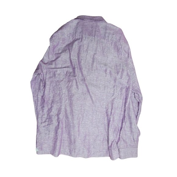 Ted Baker Men's Linnoo Linen Roll Up Shirt Modern Slim Pink Size 6 Button Front - Picture 2 of 4